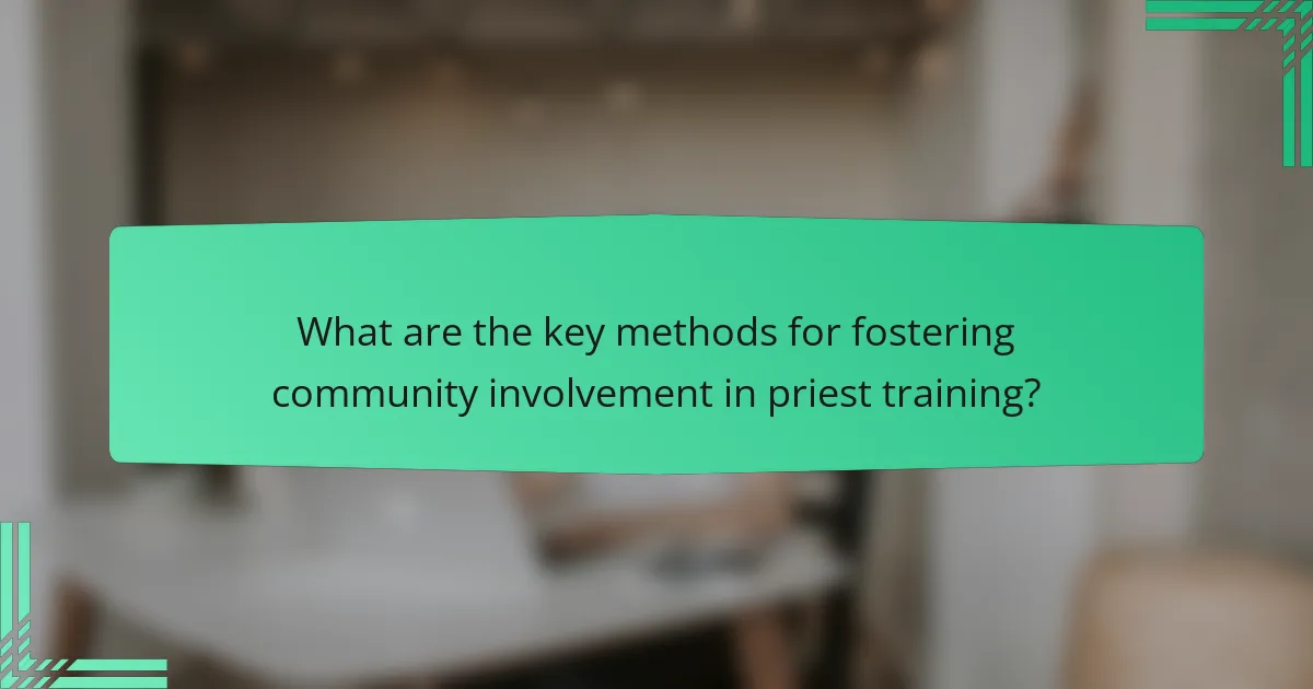 What are the key methods for fostering community involvement in priest training?