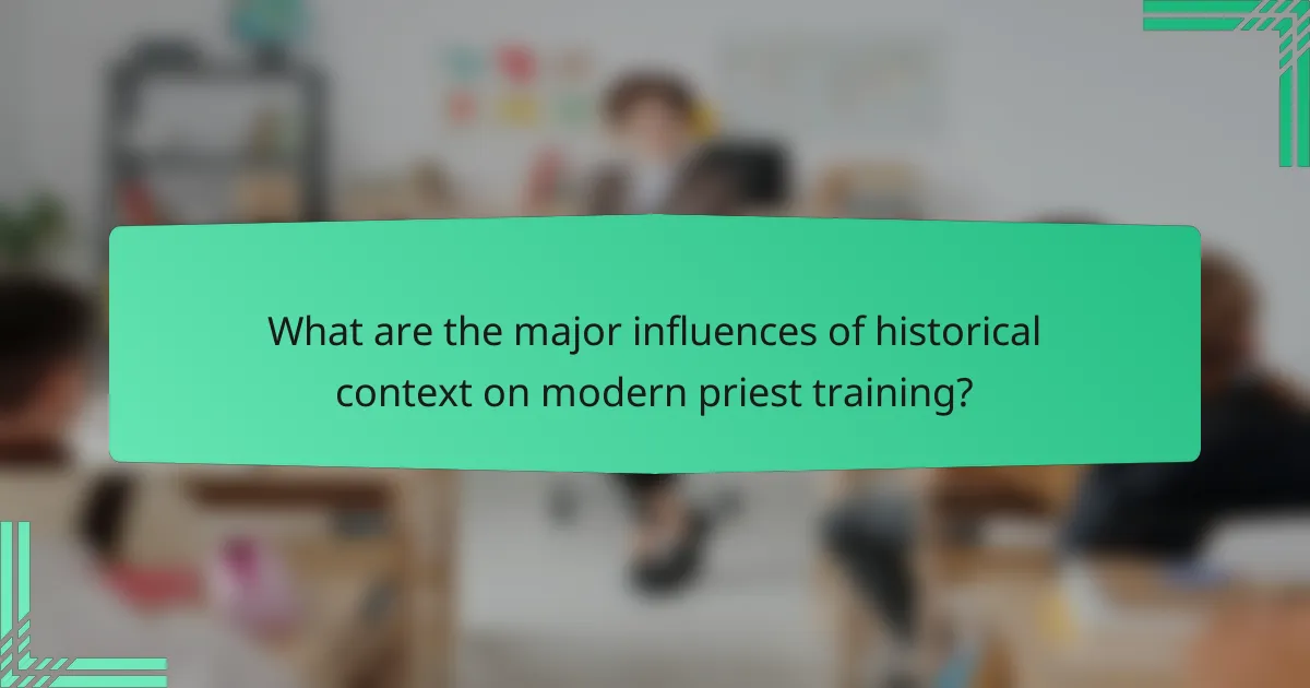 What are the major influences of historical context on modern priest training?